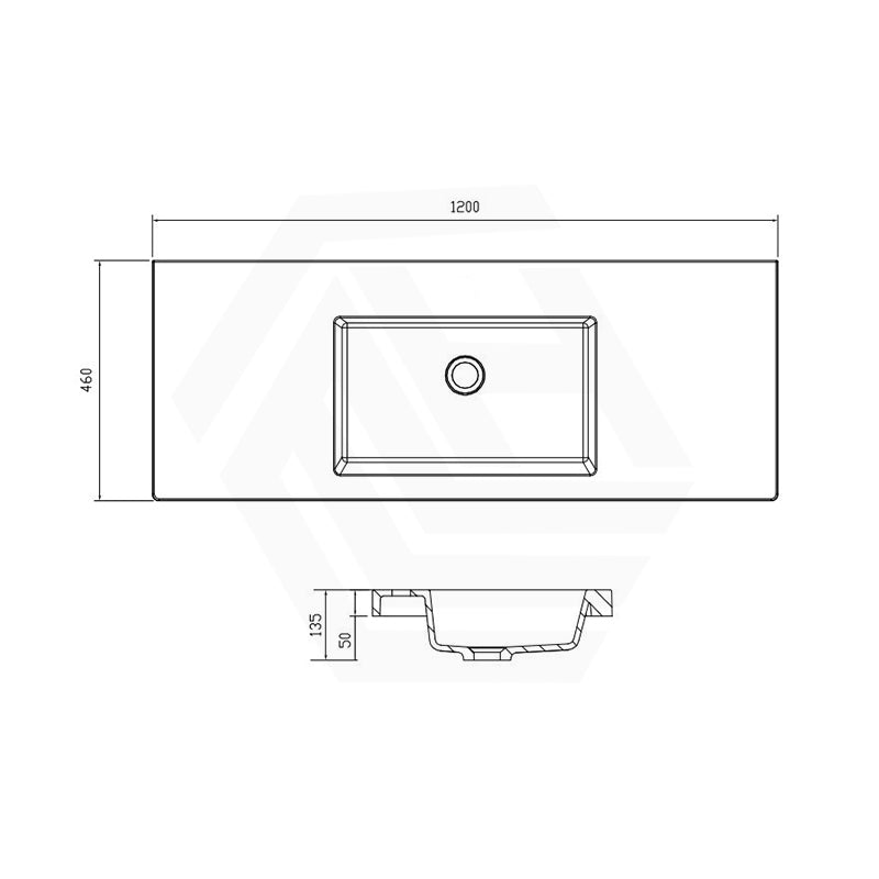Volvo 460-1500mm Gloss/Matt White Polymarble Tops for Single or Double Bowls Bathroom Vanity