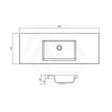 Volvo 460-1500mm Gloss/Matt White Polymarble Tops for Single or Double Bowls Bathroom Vanity