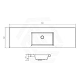 Volvo 460-1500mm Gloss/Matt White Polymarble Tops for Single or Double Bowls Bathroom Vanity