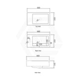 Volvo 460-1500mm Gloss/Matt White Polymarble Tops for Single or Double Bowls Bathroom Vanity