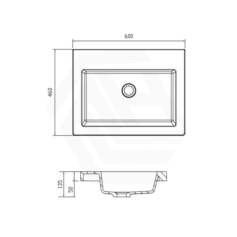 Volvo 460-1500mm Gloss/Matt White Polymarble Tops for Single or Double Bowls Bathroom Vanity