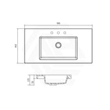 Volvo 460-1500mm Gloss/Matt White Polymarble Tops for Single or Double Bowls Bathroom Vanity