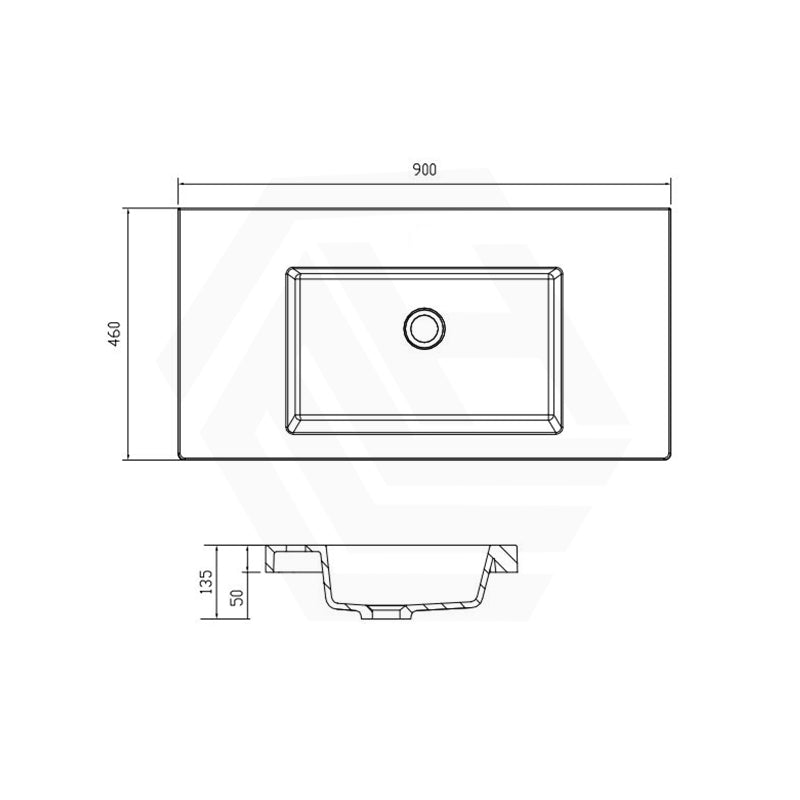 Volvo 460-1500mm Gloss/Matt White Polymarble Tops for Single or Double Bowls Bathroom Vanity