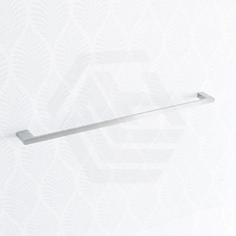 Quavo Square Chrome Single Towel Rail 800mm Solid Brass Wall Mounted