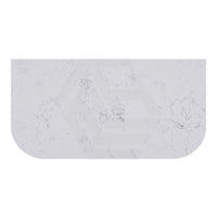 20Mm Curved Edge Stone Top For Above Counter Basins Gloss Snow White 600-1800Mm 600Mm X 505Mm