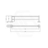 Otus Slimline 600mm/900mm SS304 Double Towel Rail