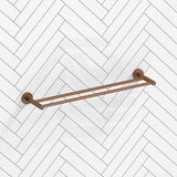 #Brushed Copper Otus Slimline 600mm/900mm SS304 Double Towel Rail