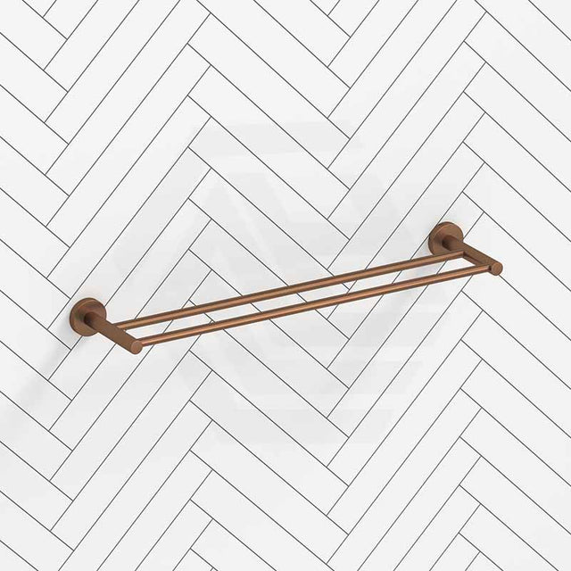 #Brushed Copper Otus Slimline 600mm/900mm SS304 Double Towel Rail