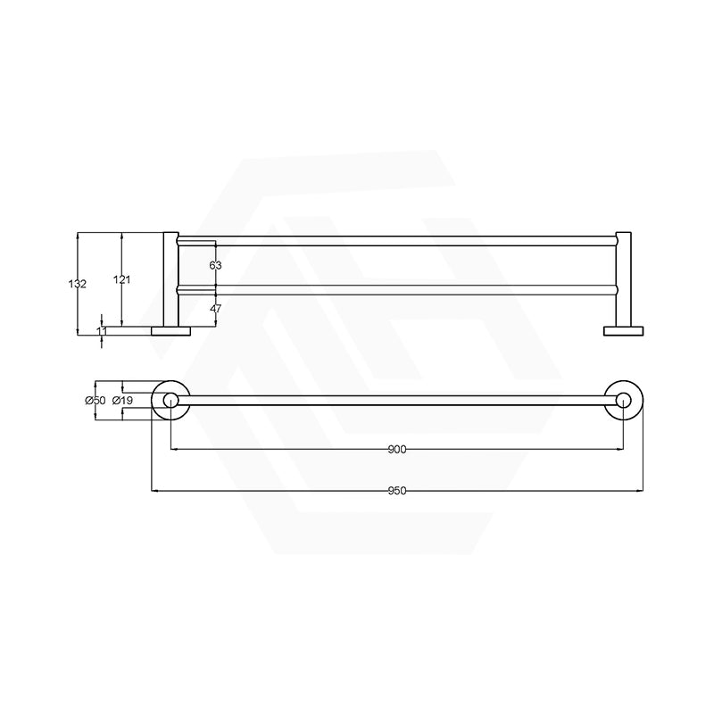 Otus Slimline 600mm/900mm SS304 Double Towel Rail