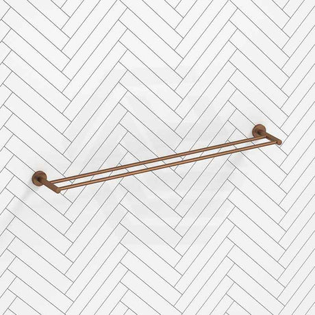 #Brushed Copper Otus Slimline 600mm/900mm SS304 Double Towel Rail