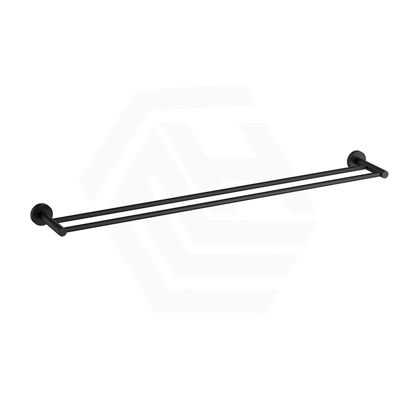 #Matt Black Otus Slimline 600mm/900mm SS304 Double Towel Rail