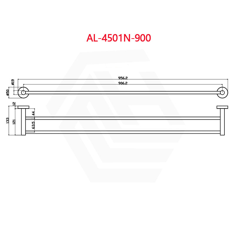 Otus Slimline 600mm/950mm SS304 Double Towel Rail Variant Colour Available