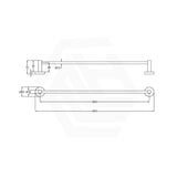 Otus Slimline 900mm SS304 Single Towel Rail