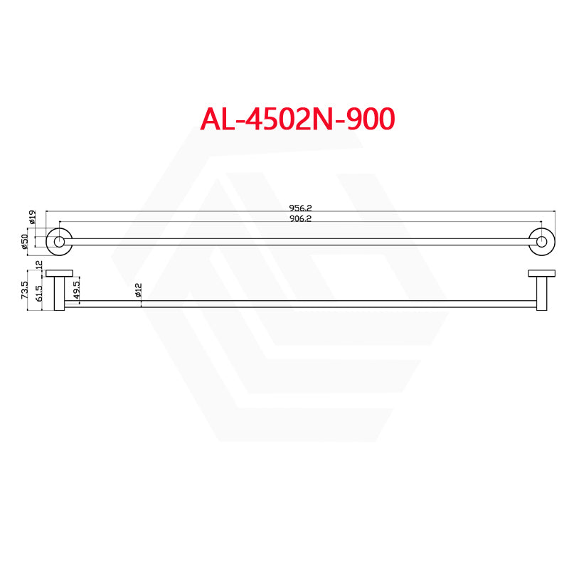 Otus Slimline 600mm/950mm SS304 Single Towel Rail Variant Colour Available