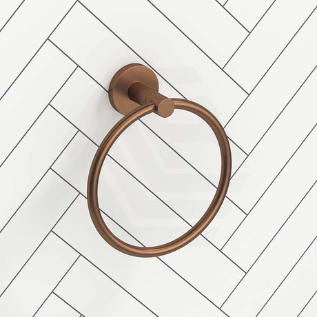 #Brushed Copper Otus Slimline Round Stainless Steel Hand Towel Ring