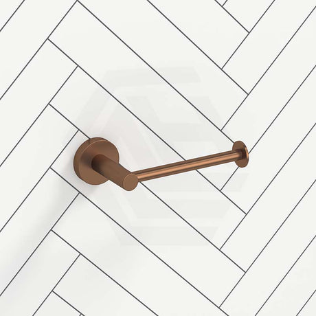 #Brushed Copper Otus Slimline Round Stainless Steel Toilet Roll Holder