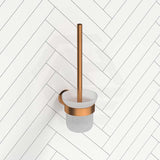 #Brushed Copper Otus Slimline Round Stainless Steel Toilet Brush Set