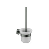 M#1(Gunmetal-Grey Otus Slimline Round Stainless Steel Toilet Brush Set