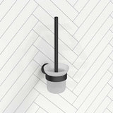 #Matt Black Otus Slimline Round Stainless Steel Toilet Brush Set