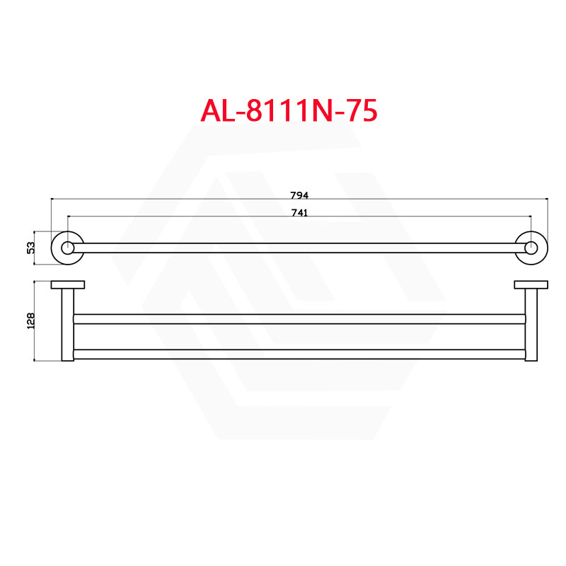 P&P Otus 650 / 800mm Round Double Towel Rail Brass Variant Colour Available