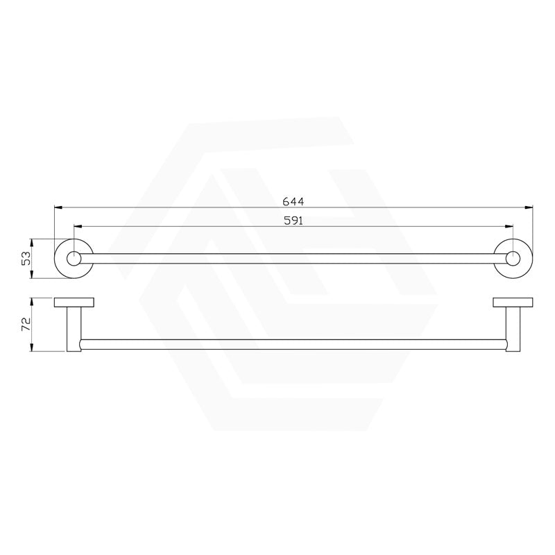 P&P Otus 650 / 800mm Round Single Towel Rail Brass Variant Colour Available