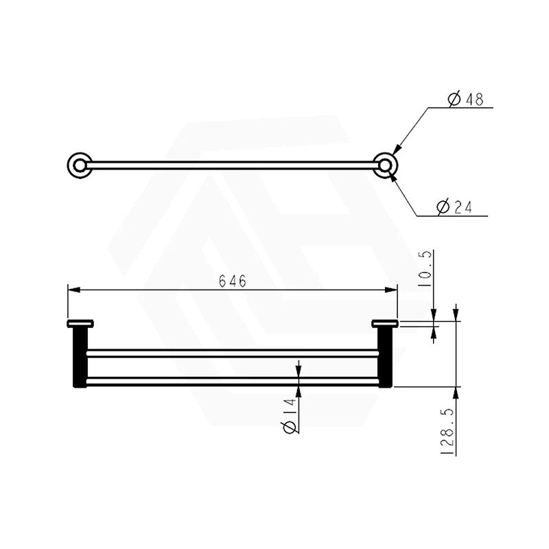 IKON Linie 600mm/800mm Brass Double Towel Rail Variant Colour Available