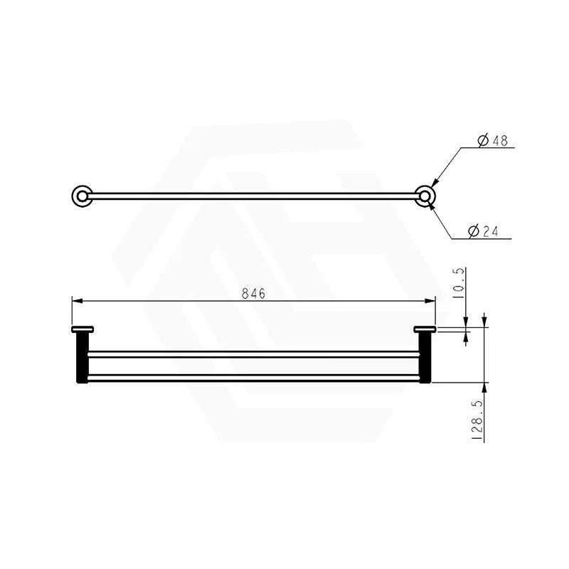 IKON Linie 600mm/800mm Brass Double Towel Rail Variant Colour Available