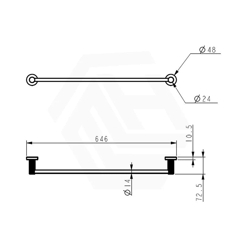 IKON Linie 600/800mm Brass Single Towel Rail Variant Colour Available