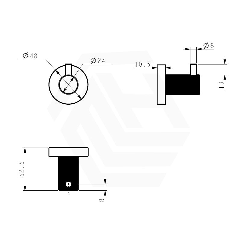 IKON Linie Round Brass Robe Hook Variant Colour Available