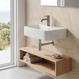 IKON ART Left/Right Rectangle Bowl Wall Hung Ceramic Shelf Basin 600x425x168mm - Gloss White