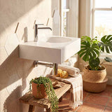 IKON ART Left/Right Round Bowl Wall Hung Ceramic Shelf Basin 600x425x168mm - Gloss White