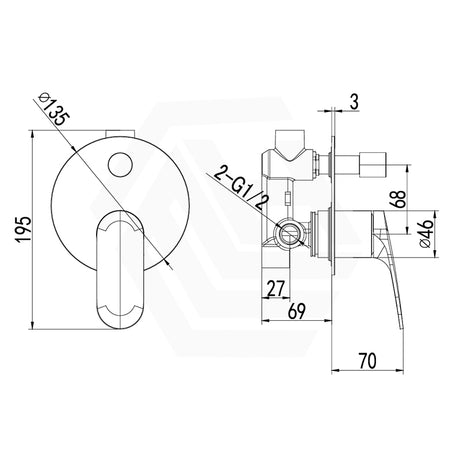 IKON Sulu II Wall Diverter Mixer Rough-In Body Only
