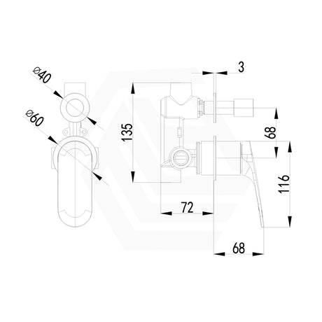 IKON Sulu II Wall Diverter Mixer with Separate Small Round Plates Trim Kits Only Variant Colour Available