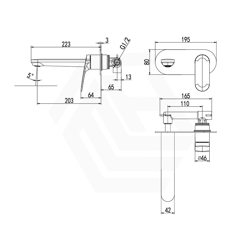 IKON Sulu II Brass Wall Mixer With Spout Variant Colour Available