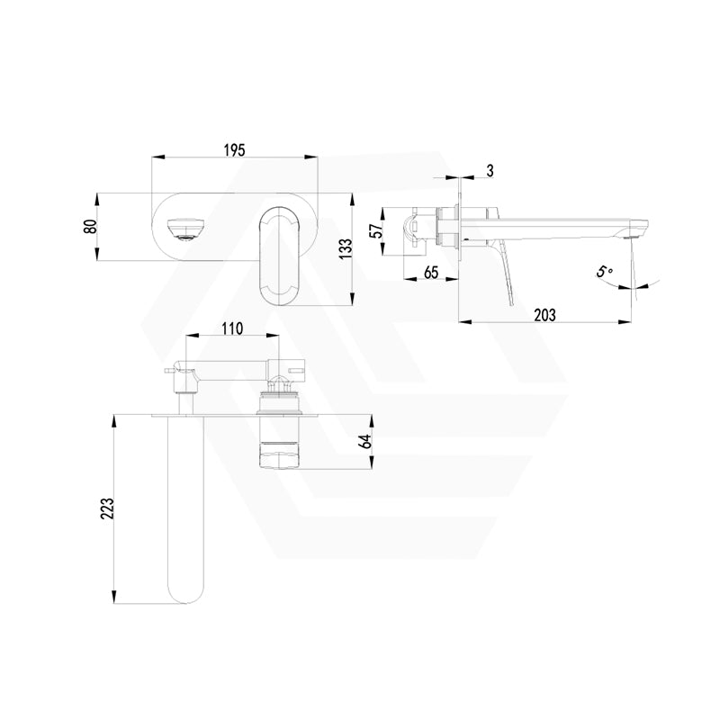 IKON Sulu II Brass Wall Mixer With Spout Variant Colour Available