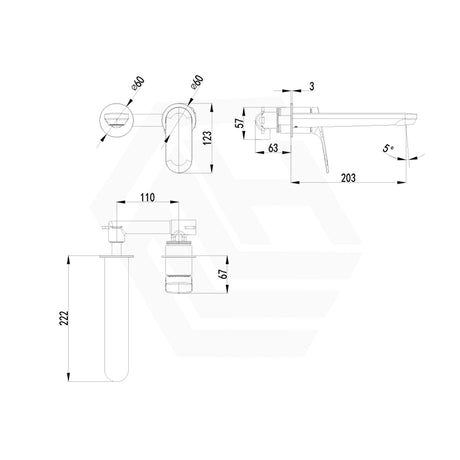 IKON Sulu II Wall Mixer Spout Set with Separate Cover Plates Trim Kits Only In Various Colours