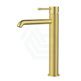 G#3(Gold) Ikon Linie Pin Lever Line Texture Brushed Gold Tall Basin Mixer Tap For Vanity And Sink
