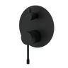 Ikon Linie Pin Lever Brass Matt Black Bath/Shower Wall Mixer With Diverter Mixers With