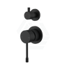 Ikon Linie Pin Lever Brass Matt Black Bath/Shower Wall Diverter Mixer With Separate Cover Plate