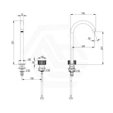 IKON Soko Brass Hob Mounted Sink Mixer Tap Set Available In Various Colors