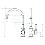 Ikon Clasico Brass Gooseneck Sink Mixer With Brass/Ceramic Handle Swivel