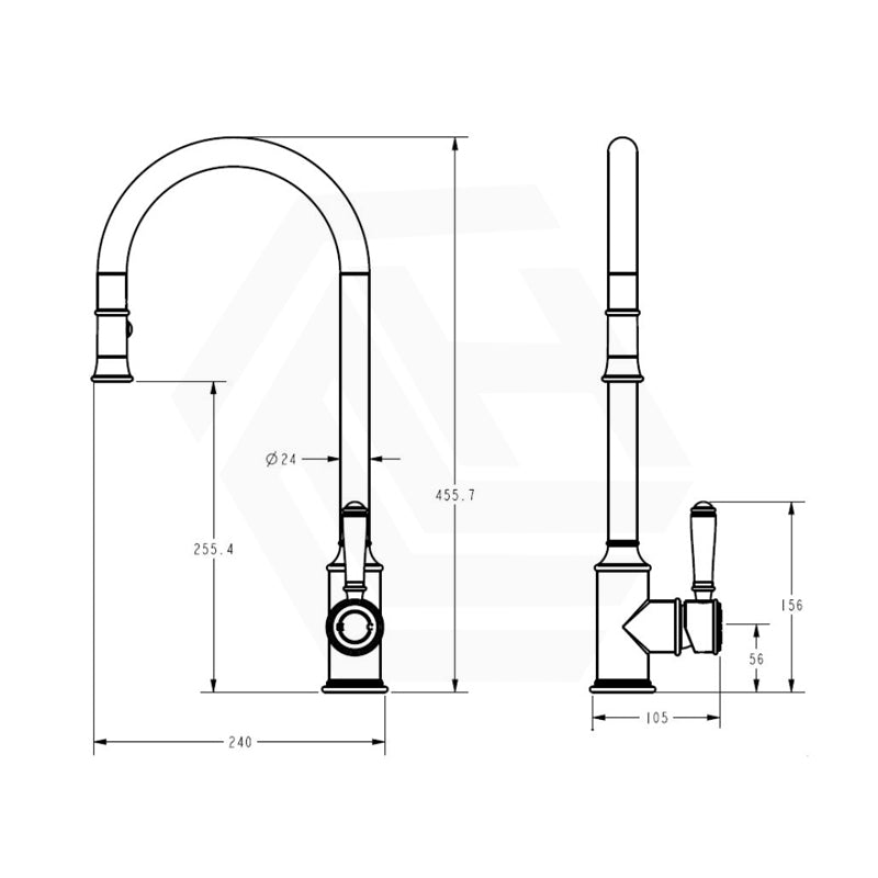 IKON Clasico Pull-out Sink Mixer Tap In Brass/Ceramic Handle Available In Colors