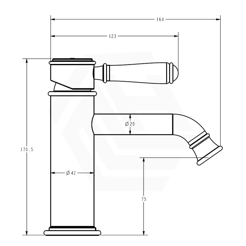 IKON Clasico Brass Short Basin Mixer Variant Colour Available/Ceramic Handle