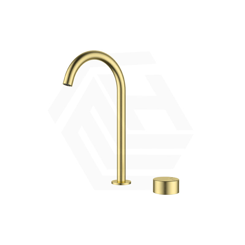 IKON Hali Brass Hob Mounted 360 Swivel Sink Mixer Tap Set Brushed Gold