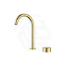IKON Hali Brass Hob Mounted Basin Mixer Tap Set Brushed Gold