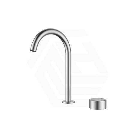 IKON Hali Brass Hob Mounted Basin Mixer Tap Set Brushed Nickel