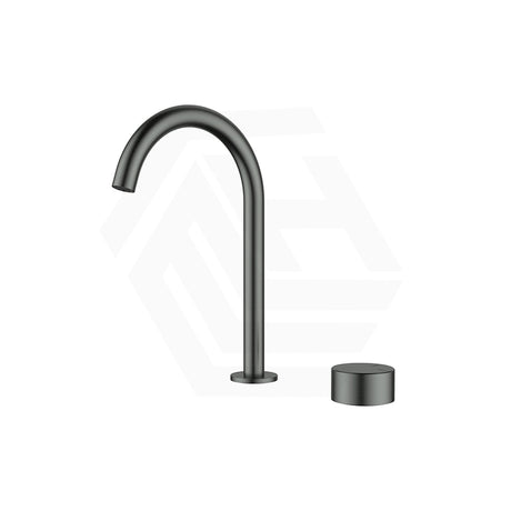 IKON Hali Brass Hob Mounted Basin Mixer Tap Set Gun Metal