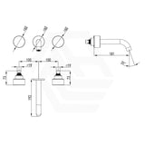 IKON Hali Round Brass Wall Mounted 1/4 Turn C/D Wall Basin Set Available in Various Colors