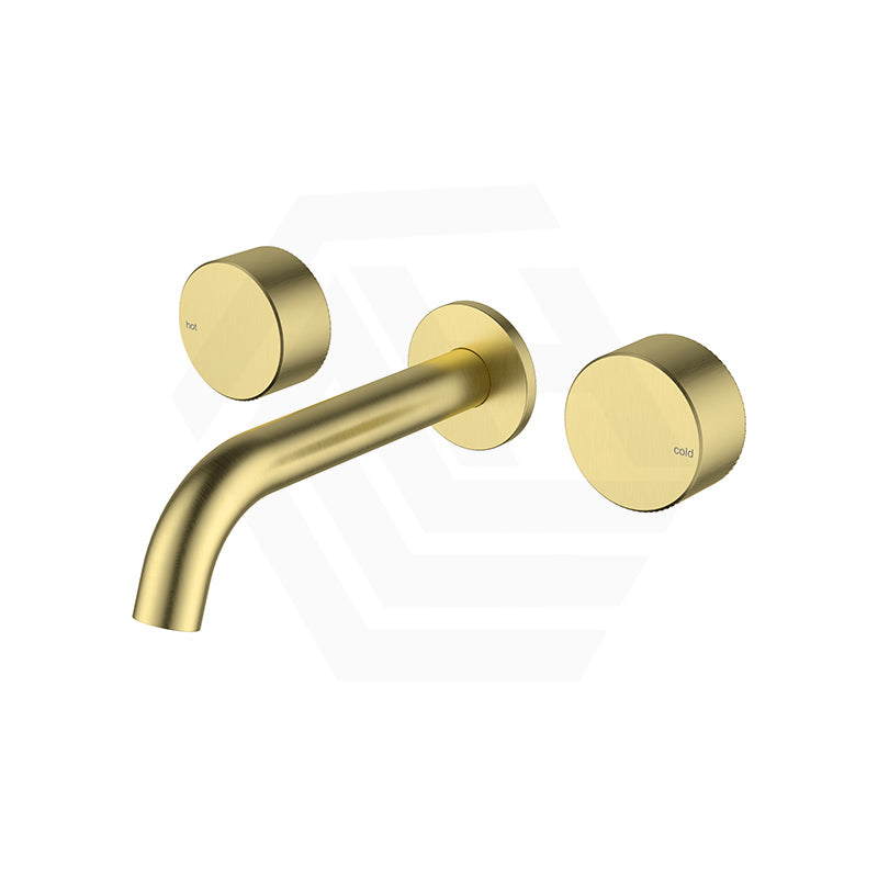 IKON Hali Round Brass Wall Mounted 1/4 Turn C/D Wall Basin Set Available in Various Colors