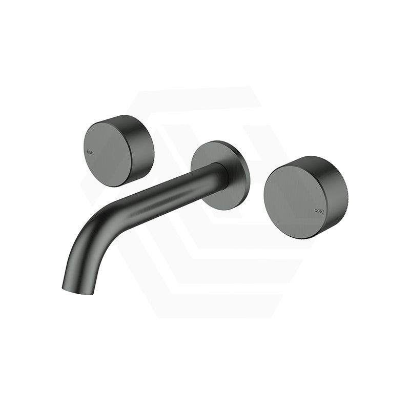 IKON Hali Round Brass Wall Mounted 1/4 Turn C/D Wall Basin Set Available in Various Colors